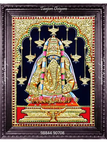 Pillayarpatti Karpaga Vinayagar Tanjore Painting